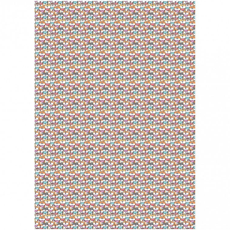 Упаковочная бумага глянцевая  MESHU "Мир собак", 70*100 см, 80 г