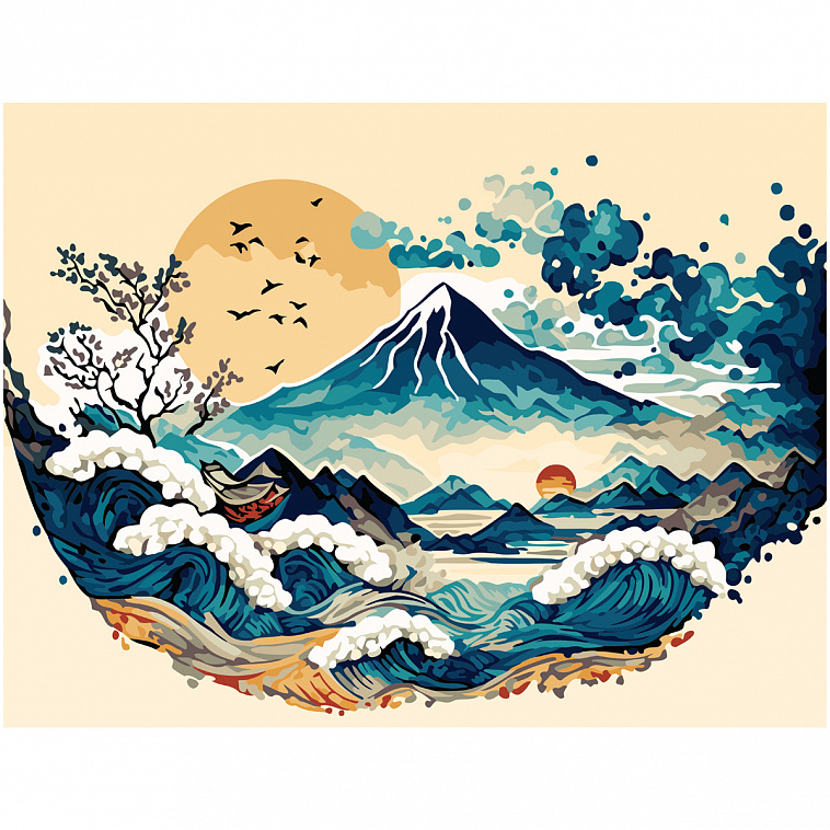 Картина по номерам на холсте ТРИ СОВЫ "Япония", 30*40 см, с акриловыми красками и кистями