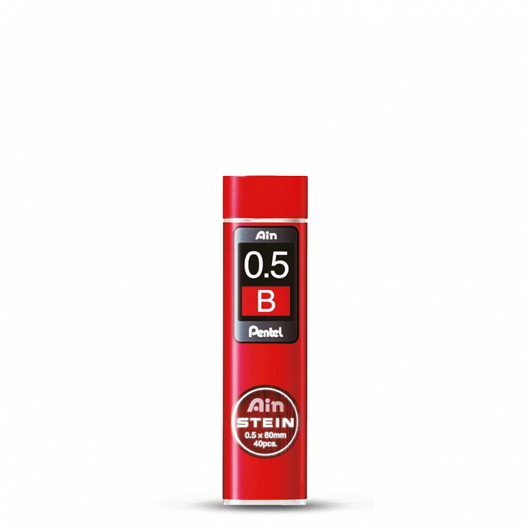 Набор грифелей для механического карандаша Pentel "Ain Stein" 40 шт 0,5 мм, B 606x758