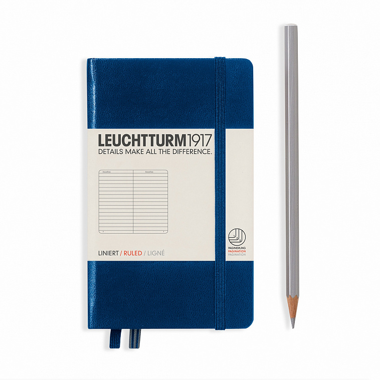 Книга для записей в линейку Leuchtturm1917 "POCKET" А6 185 л темно-синий  