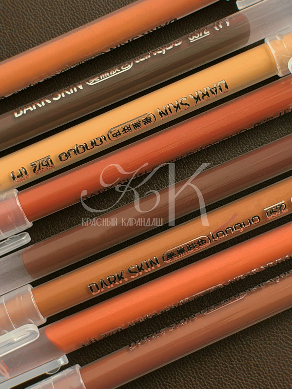 Набор ручек гелевых Languo, 0,6 мм, 9 цветов, телесные темные цвета 606x758