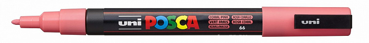 Маркер UNI "POSCA" PC-3M, 0,9-1,3 мм, наконечник пулевидный, кораллово-розовый 606x758