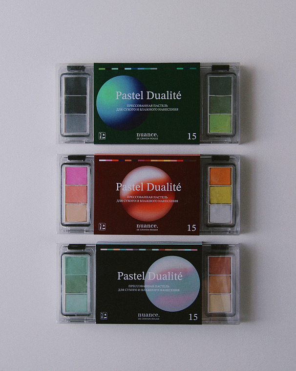 Набор пастели прессованной nuance. Pastel Dualité, Le Silence (тишина), 15 цв 606x758