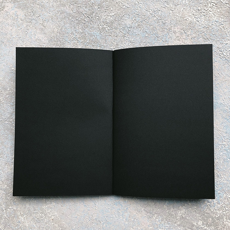 Скетчбук для графики и каллиграфии lol&kek 14х20 см 60 л 120 г, серый, с черными листами