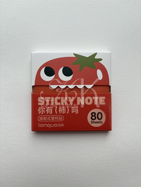 Блок самоклеящийся Languo, Z-сложение, 76х76 мм, 80 л, квадратный, красный 606x758