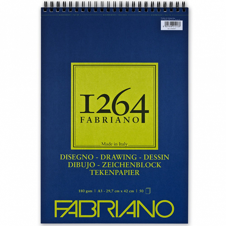 Альбом для графики на спирали Fabriano "1264 DRAWING" 29,7х42 см 50 л 180 г 606x758