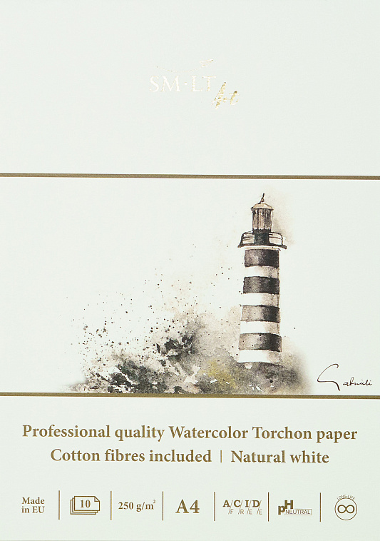 Альбом-склейка для акварели SMLT Watercolor А4 10 л 250 г торшон