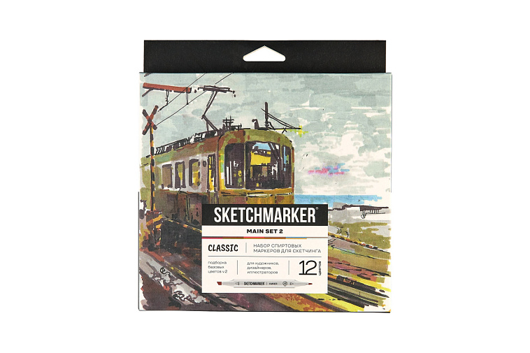 Набор маркеров Sketchmarker "Classic Main Set v.2" 12 цветов в картонной упаковке 606x758
