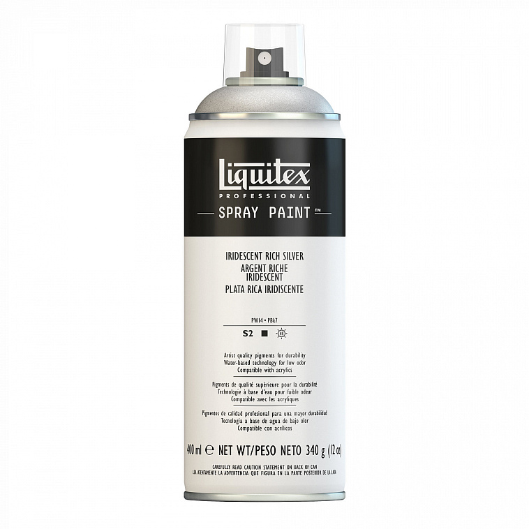 Акрил в аэрозоле Liquitex "Spray" 400 мл Серебро богатое иридисцентное 606x758