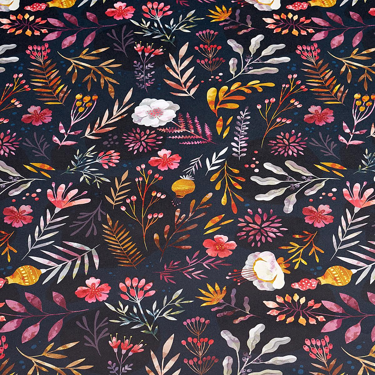 Бумага упаковочная "Dark Flowers" 70х100 см 606x758