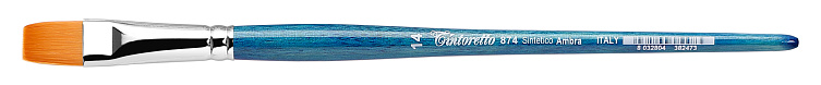 Кисть синтетика №14 плоская Tintoretto "Amber" на короткой ручке 606x758