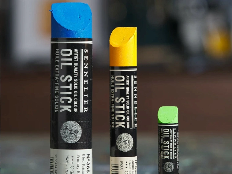 Масляная краска в форме пастели Sennelier "Oil Stick", большая, белила титановые 606x758
