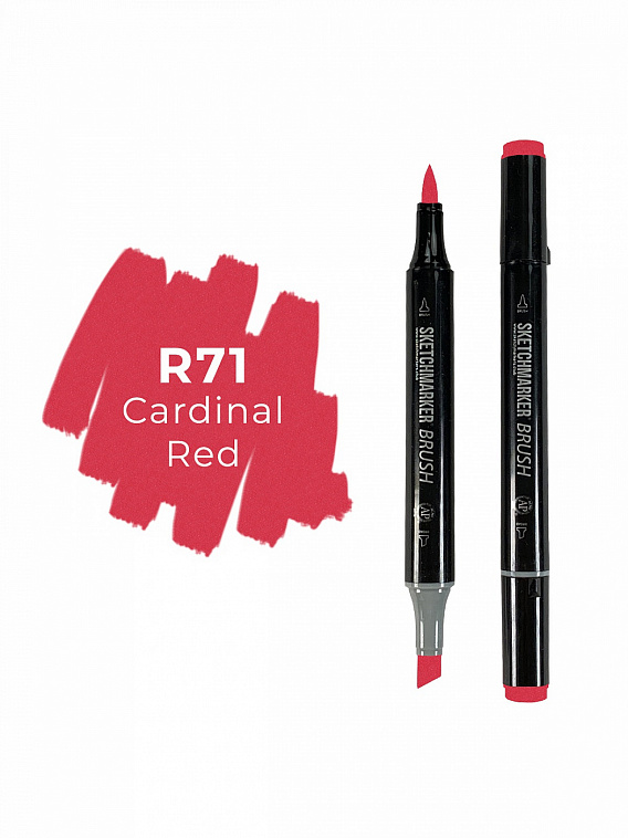 Маркер двухсторонний на спиртовой основе Sketchmarker Brush Цвет Красный кардинал 606x758