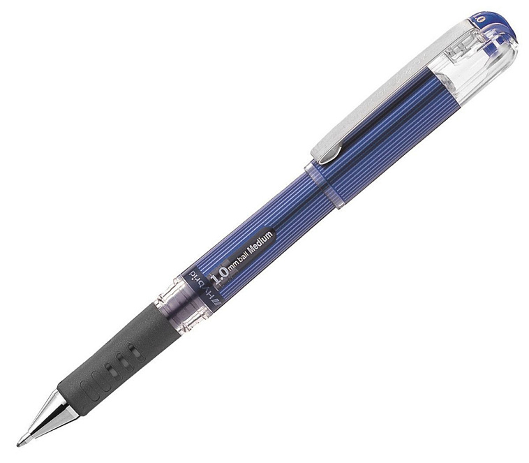 Ручка гелевая с металлическим наконечником Pentel "Hybrid Gel Grip DX" 1,0 мм, цвет чернил: синий 606x758