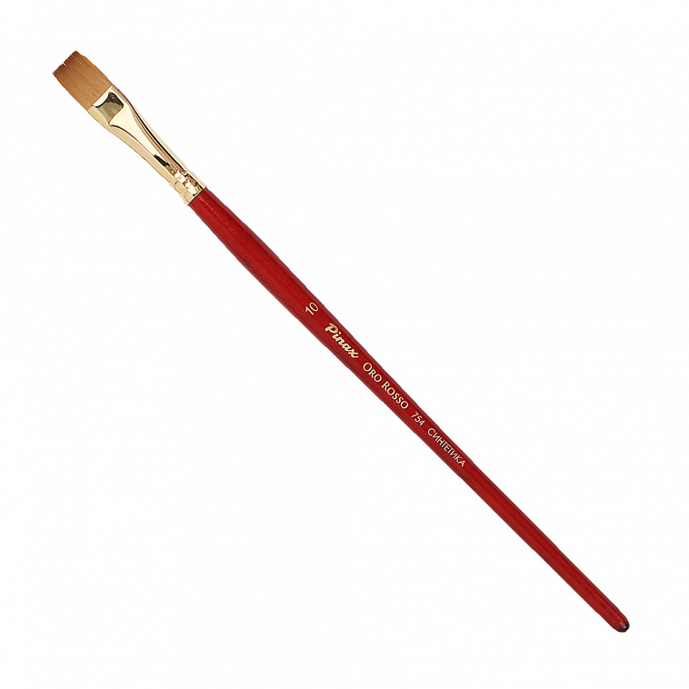 Кисть синтетика №10 плоская Pinax "Oro Rosso 754" короткая ручка 606x758
