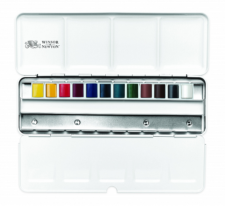 Набор акварели Winsor&Newton "Cotman" 12 мал кювет в метал. кор 