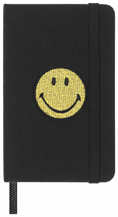 Блокнот нелинованный Moleskine LE SMILEY XS 65х105 мм 160 стр, твердая обложка текстиль