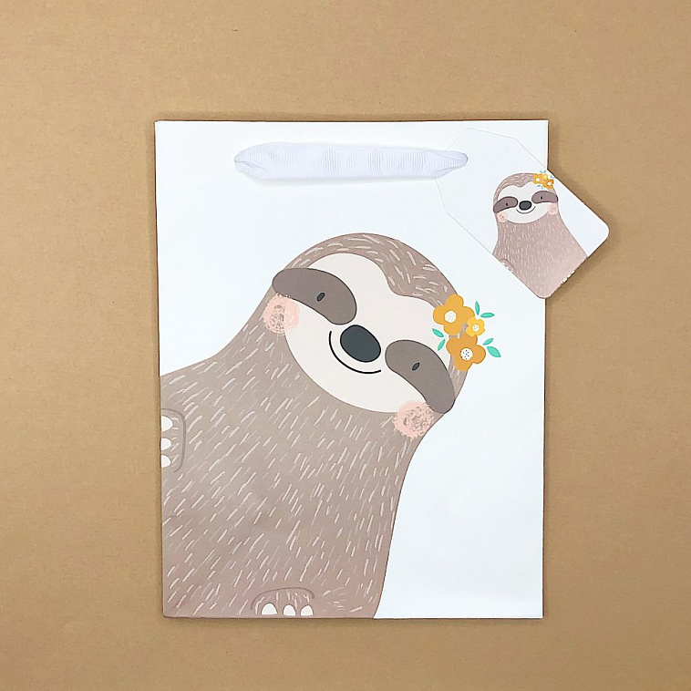 Пакет подарочный "Sloth", white S