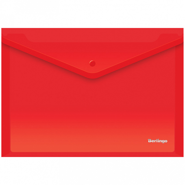 Папка-конверт на кнопке Berlingo А4, красная 