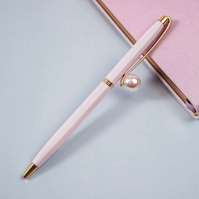 Ручка шариковая автоматическая MESHU "Pink jewel" синяя, 1,0 мм