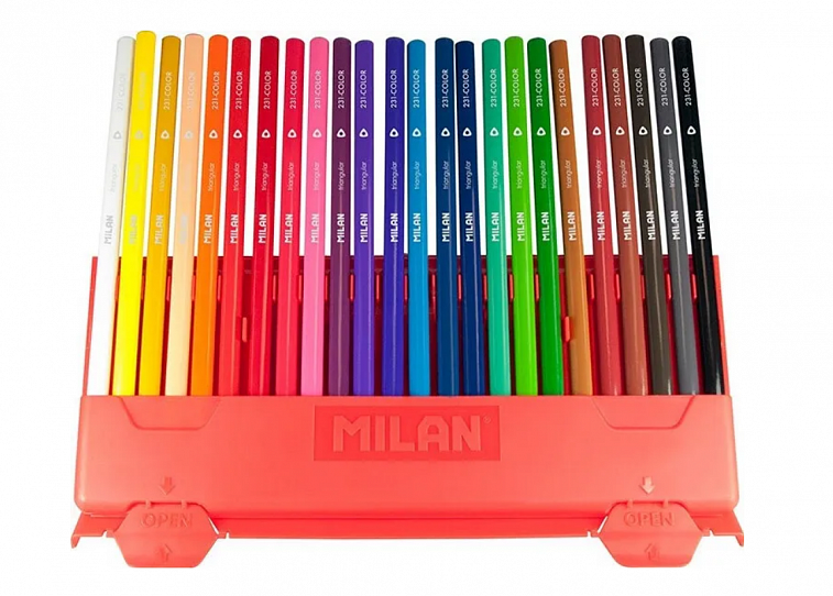 Набор карандашей цветных "Milan" 24 цв 3-х гранные в картонной упаковке  
