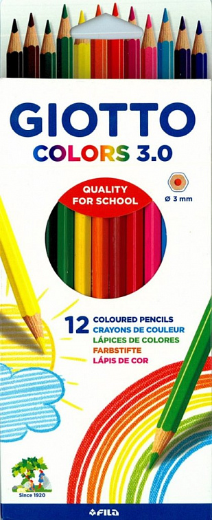 Набор карандашей цветных Fila Giotto "Colors" 12 цв в картоне 