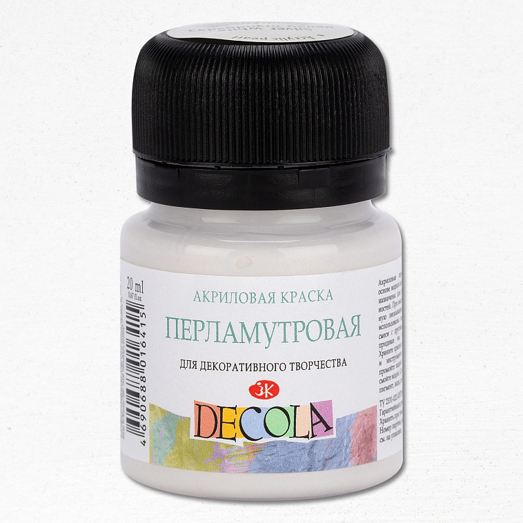 Акрил "Decola" 20 мл перламутровый Серебристо-белый 606x758