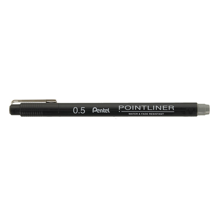 Линер Pentel Pointliner 0,5 мм, серые чернила 606x758