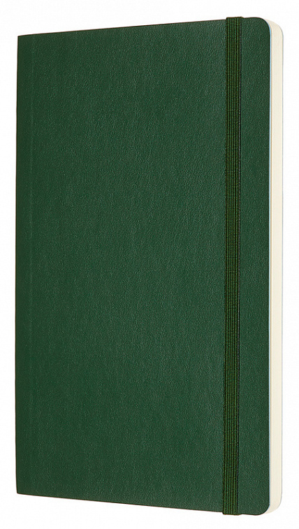 Записная книжка, пунктир Moleskine "Classic Soft" Large 13х21 см 192 стр., обложка мягкая зеленая 606x758