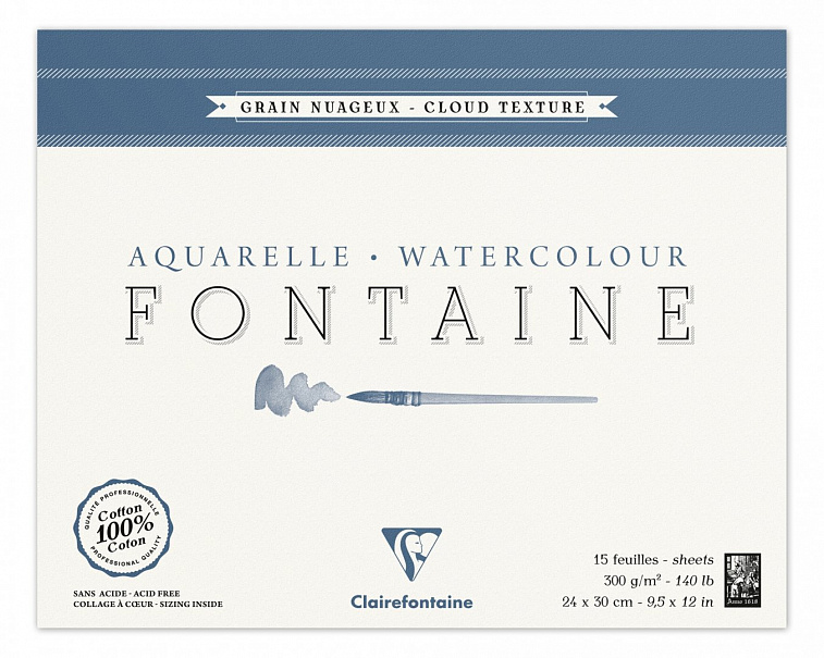 Альбом-склейка для акварели Clairefontaine "Fontaine" Nuageux