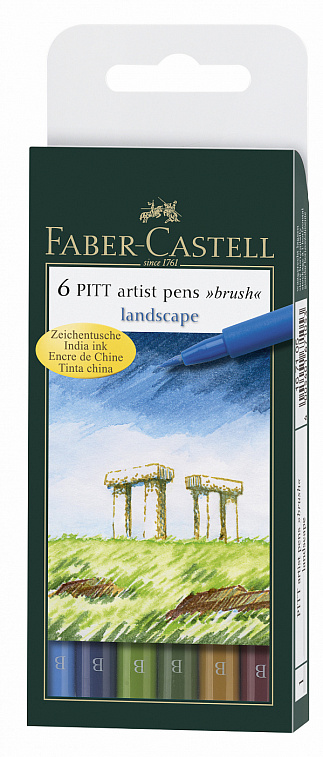 Набор маркеров профессиональных Faber-castell "Pitt Landscape" 6 цв