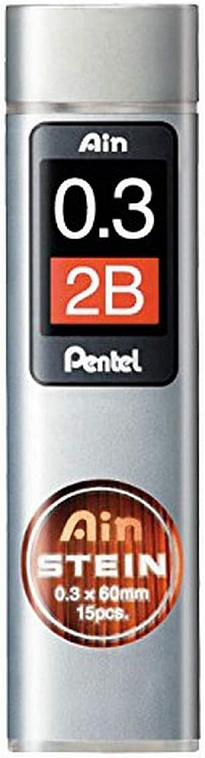 Набор грифелей для механического карандаша Pentel "Ain Stein" 0,3 мм, 2B 15 шт