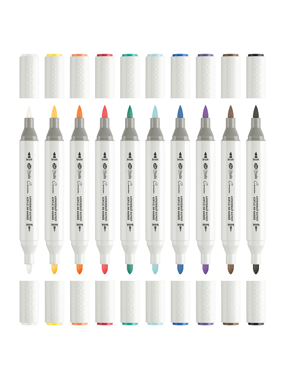 Набор акрил маркеры двусторонних Сонет Осн.цвета 10 цв 606x758