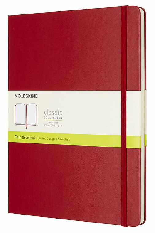 Записная книжка нелинованная Moleskine "Classic" XLarge 190х250 мм 192 стр, обложка красная