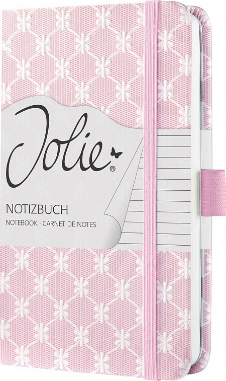 Блокнот в линейку Sigel "Jolie" Beauty А6 174 стр., твердая обложка, иск. кожа, мотив розовая пастел
