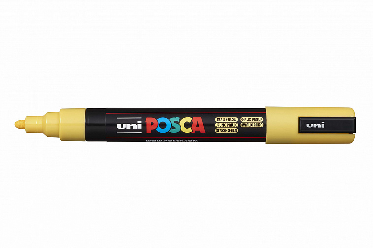 Маркер UNI "POSCA" PC-5M, 1,8-2,5 мм, наконечник пулевидный, цвет соломенно-желтый 606x758