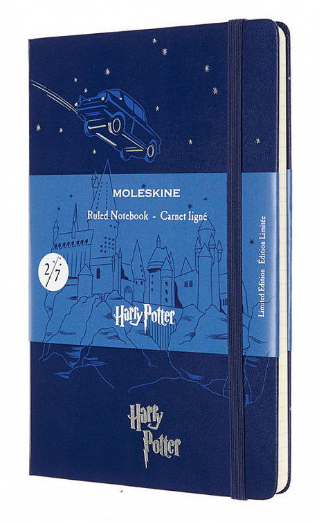 Блокнот в линейку Moleskine "Le Harry Potter" Large 13x21 см 192 стр., обложка твердая синяя