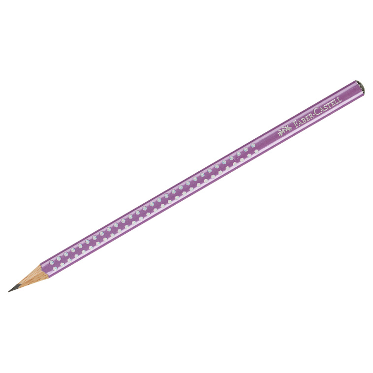 Карандаш чернографитный Faber-Castell "Sparkle" В, трехгранный, заточен., фиолетовый металлик 606x758