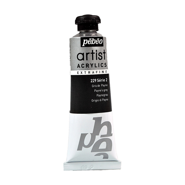 Акрил Pebeo "Artist" 37 мл Пейн серый  606x758