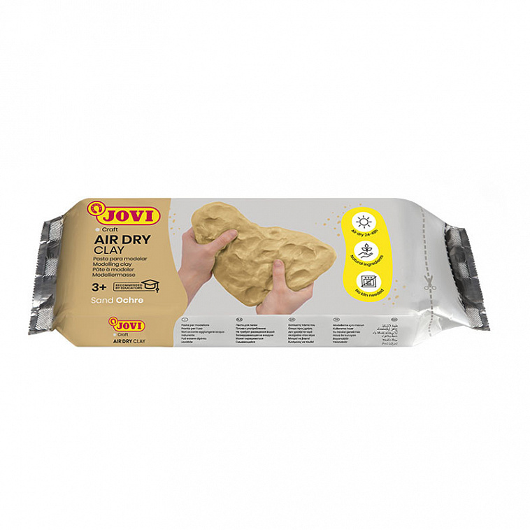 Паста для моделирования JOVI, отвердевающая, охра, 250 г, вакуумный gакет 606x758