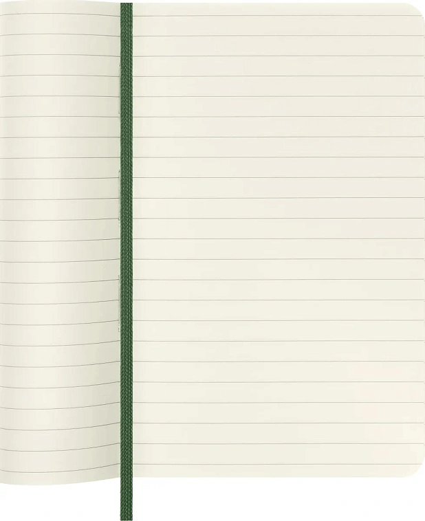Записная книжка в линейку Moleskine "Classic Soft" Pocket 9х14 см 192 стр., обложка мягкая зеленая 606x758