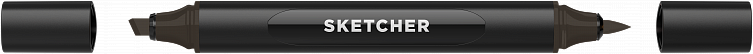 Маркер для скетчинга Molotow "Sketcher" WG595 c кистью и скошенным пером warm grey 6 606x758