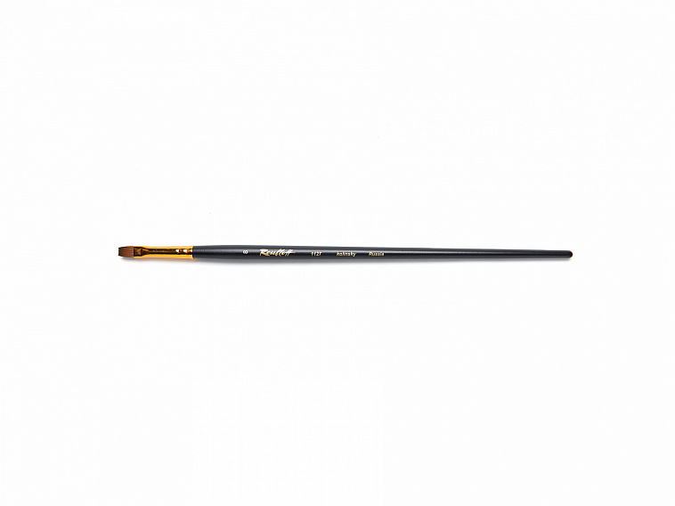 Кисть колонок №8 плоская Roubloff "1127" длинная ручка, матовая 606x758