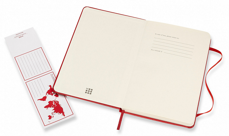 Записная книжка в линейку Moleskine "Classic" Medium 115х180 мм 240 стр., твердая обложка красная 606x758