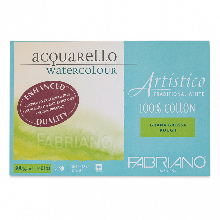 Альбом-склейка для акварели Fabriano "Artistico Traditional White" Торшон 30x45 см 20л 300 г