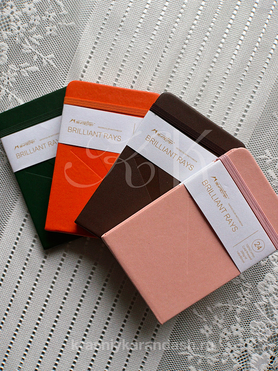 Скетчбук для акварели Mairtini "Academy" А6 24 л 200 г, хлопок, зеленый 606x758