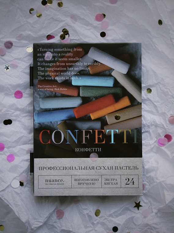 Набор пастели сухой профессиональной nuance., 24 оттенка, Confetti, новый пенал 606x758