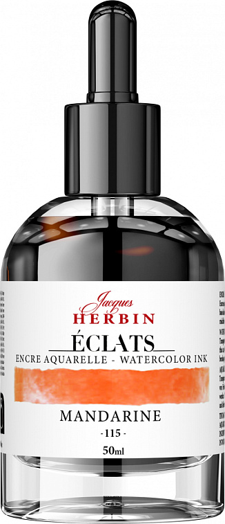Чернила акварельные Jacques Herbin Éclats, 50 мл, Mandarine Мандарин 606x758