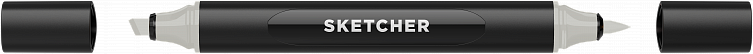 Маркер для скетчинга Molotow "Sketcher" NG545 c кистью и скошенным пером neutral grey 2 606x758