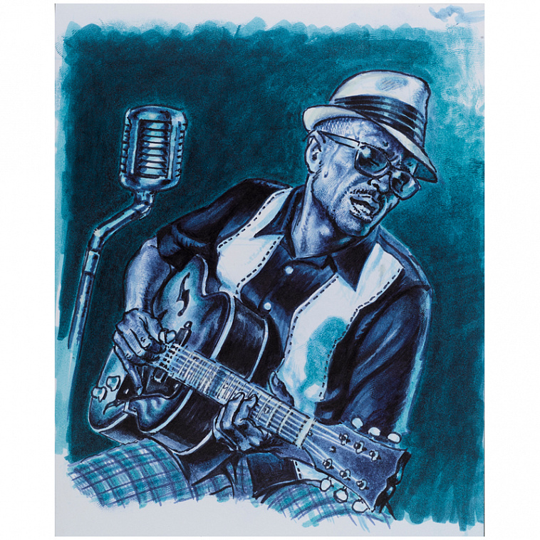 Набор капиллярных ручек Faber-Castell "Pitt Artist Pen Brush The Blues" 8 шт., пластик. уп., европод